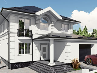 Proiect de casă individuală cu 2 niveluri/ stil clasic/ construcții, proiecte, arhitect, inginer