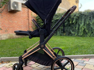 Stroller Cybex Platinum Priam 4.0,  3 in 1 Sepia Black chassis Rosegold car seat Cloud Z2 i-Size foto 4