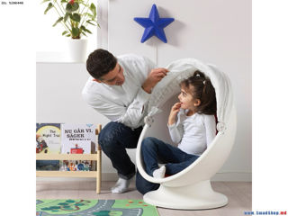 Fotoliu rotativ pentru copii Ikea PS Lomsk (Alb/Rosu) фото 0