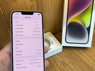 iPhone 14 - 128 gb, starlight, stare perfectă! foto 3