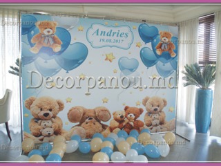 Foto panou , foto stand , banner ca decor cu baloane pentru nunta , cumetrie , zi de nastere , botez foto 6