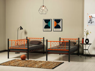 Pat copii MG-Plus Metis 90x200cm Black/Orange фото 2