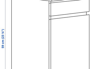 Comodă pentru oficiu minimalistă IKEA (Alb) cu rotile foto 5