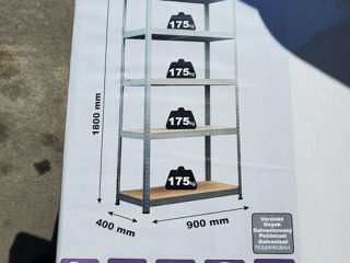 Raft stelaj/стеллаж разборный 180х90х40см, 5 полок по 175кг. Оцинкованный. foto 4