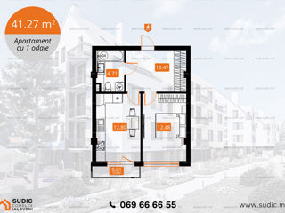 Apartament cu 1 cameră, 42 m², Telecentru, Chișinău foto 3