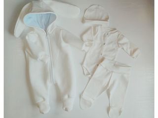 Комплект (Комбинезон+ Боди+ Шапочка+ Ползунки)  Pampy (3-6 Мес.) White