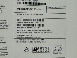 Apple MacBook Air 15 Starlight 2024 M3 16Gb / 512Gb Sigilat! foto 7