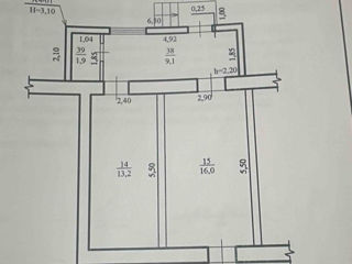 Apartament cu 2 camere, 30 m², Centru, Căușeni