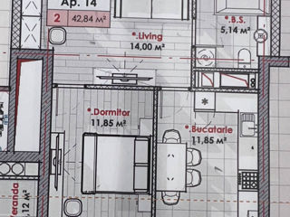 O cameră, 43 m², Centru, Chișinău foto 2