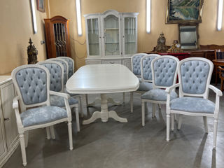 Masa alba cu 8 scaune,produs din lemn, Белый стол с 8 стульями, деревянное изделие, foto 14