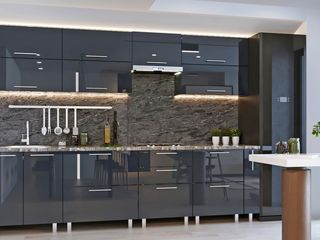 Bucătărie modulară Quadro 3.0m cu fațadă MDF (High Gloss)- livrare rapida - garantie - credit foto 4