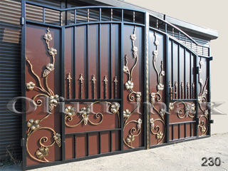 Balustrade, porți, copertine,  garduri,gratii, uși metalice și alte confecții din fier forjat. foto 3