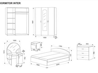 Dormitor Ambianta Inter Alb-Samoa +Saltea Salt Confort Clasic 160x200! foto 5