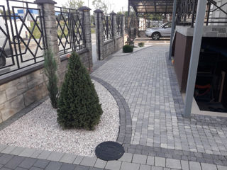 установка- укладка тротуарной плитки, брусчатки, ромб, клевер, бордюр. foto 6