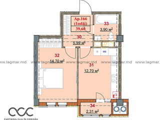 Apartament cu 1 cameră, 40 m², Poșta Veche, Chișinău