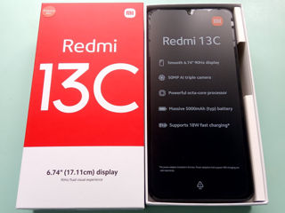 Redmi 13C + Чехол книжка + защитное стекло.