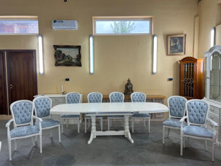Masa alba cu 8 scaune,produs din lemn, Белый стол с 8 стульями, деревянное изделие, foto 2