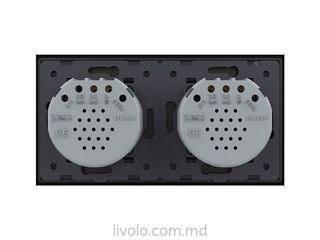 Блок сенсорных выключателей Ливоло: одноклавишный + двухклавишный, стекло черное foto 4