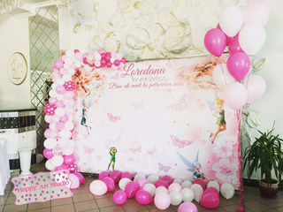 Foto panou , foto stand , banner ca decor cu baloane pentru nunta , cumetrie , zi de nastere , botez foto 7