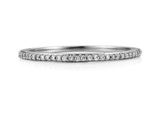 White gold wedding ring with stones Diamond foto 2