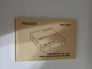 Prozor- pst073, HDMI Switch 3 in 1 out, HDMI Audio Extractor 4k@30hz