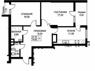 Apartament cu 2 camere, 74 m², Buiucani, Chișinău foto 6