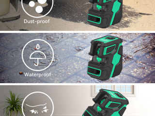 Excited work ew-ls16-g 2d cross-line laser level self-leveling 2x360 8-line green beam foto 5