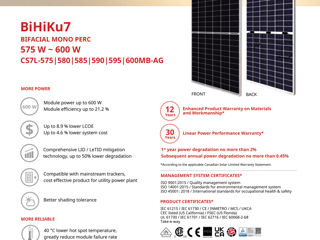 Солнечные панели Canadian Solar, монокристалл 590w foto 4