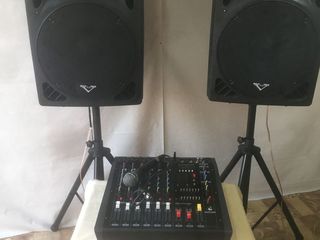 Set boxe, mixer-amplificator  2000 w ,usb, bluetooh,