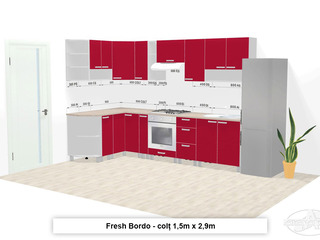 Set bucatarie Ambianta Fresh 1.5x2.9 m (bordo) foto 2