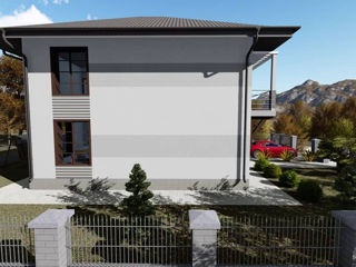 Casă de locuit individuală cu 2 niveluri/stil modern/126.7m2/arhitect/inginer/proiecte/3D foto 5