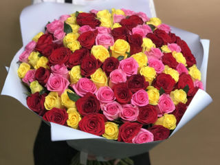 Livrare flori! 101 trandafiri de la 799 mdl! Доставка цветов 101 роза от 799 лей! Flowers delivery foto 6