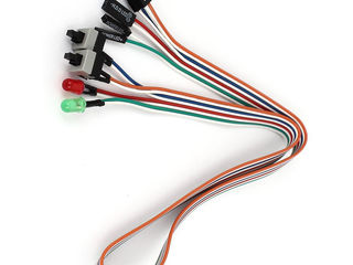 ID-113, High Quality PC Case Red Green LED Lamp ATX Power Supply Reset HDD Switch Lead 20" foto 3