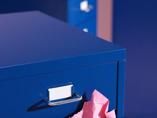 Comodă pentru oficiu IKEA (Albastru) cu rotile foto 3