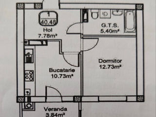 Apartament cu 1 cameră, 41 m², Buiucani, Chișinău