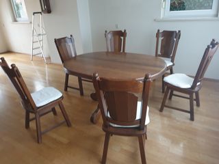 Masa cu 6 scaune in stare foarte buna,160x110. foto 7