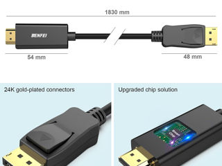 Кабель BENFEI 4K DisplayPort-HDMI длиной 6 футов foto 5