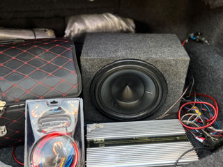 Subwoofer Hertz 1050w+ усилитель Phonocar 400rms +проводка 3200 лей за все foto 1