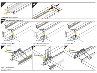 Profil din aluminiu LED încastrat FLAT8 din aluminiu neanodizat 23*132*2000 mm Profil LED încastrat foto 6