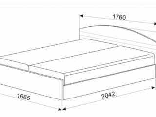 Pat Ambianta Inter 1.6 m sonoma inchis + saltea salt confort clasic 160x200 profită de preț foto 3