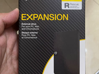 HDD extern Seagate Expansion, 2TB, USB 3.0, negru, NOU (New), sigilat.