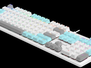 Gaming Keyboard Bloody S510R, Mechanical, BLMS Switch Red, Double-Shot Keycaps, EN/RU, White, USB foto 6