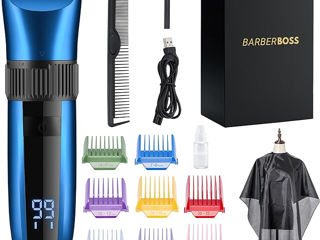 Trimmer profesional fără fir BarberBoss QR-2082 și accesorii pentru frezat 8 culori foto 1