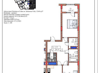 2-х комнатная квартира, 69 м², Телецентр, Кишинёв