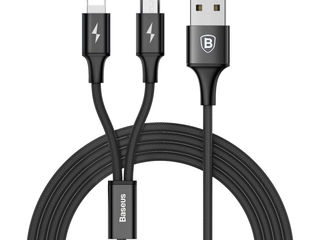Cablu USB 3 in 1 Micro + Lightning + Type-C 3A. Livrarea gratuita in toata tara foto 4