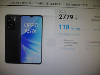 Новый в упаковке  oppo a 57 s  запечатан  4/128  - 1900 лей  гарантия до 11 / 2026 foto 3