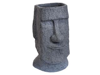 Ghiveci Pentru Flori "Statuia Moai", D43Cm, H25Cm, Gri, Ceramica foto 1