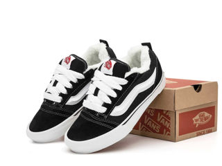 Vans KNU Skool Black/White Unisex cu blana/с мехом