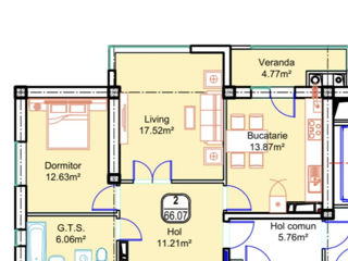 Apartament cu 2 camere, 66 m², Periferie, Dumbrava, Chișinău mun.