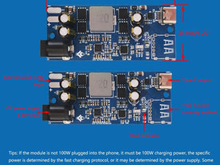 Charging Module SW2303 PL5501 In 3-24V Type-C 100W Multi-function, Модуль быстрой зарядки. foto 2